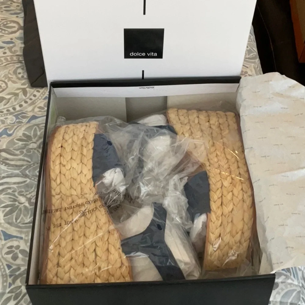 Dolce Vita Blue Espadrille Wedge Sandals